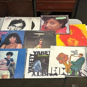 9 Vintage Vinyl Record Collection James Taylor (X2),Donna Summer , Dianna Ross